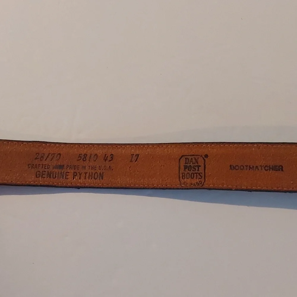 Dan Post |Vintage Python Multi-Color Silver Buckle Black Dress Belt RARE! Sz.S/M